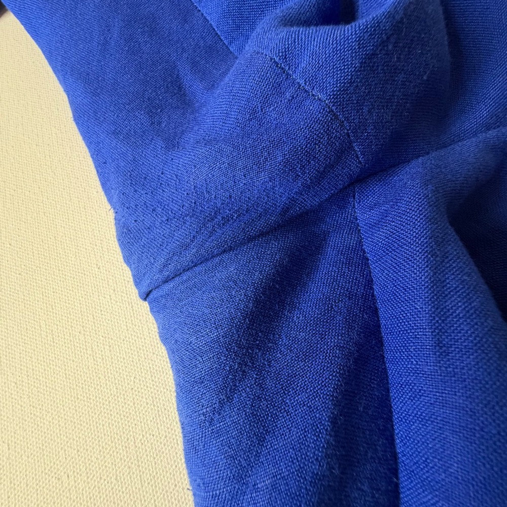 Calvin Klein Blue Linen Blend Pants Size 14 Coastal Office Trousers Minimalist - Picture 6 of 13